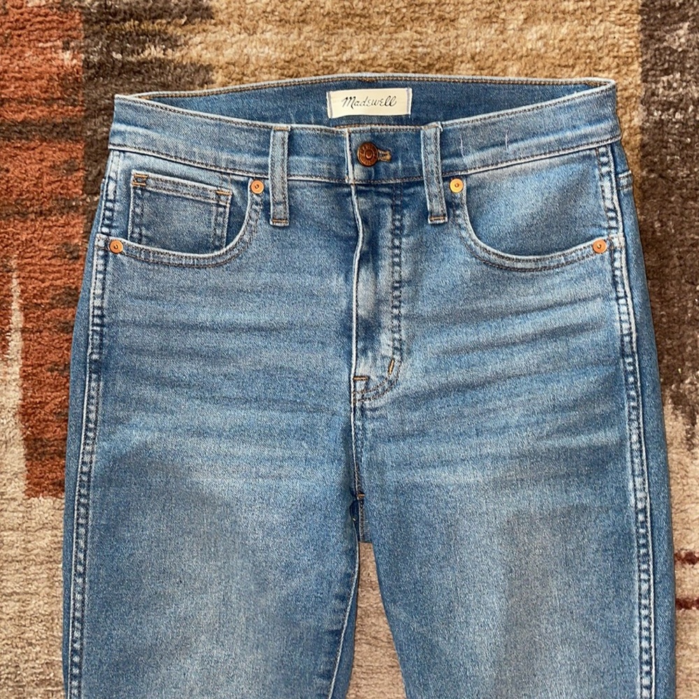 Madewell 10" High-Rise Skinny Blue jeans Raw Hem - Picture 5 of 10